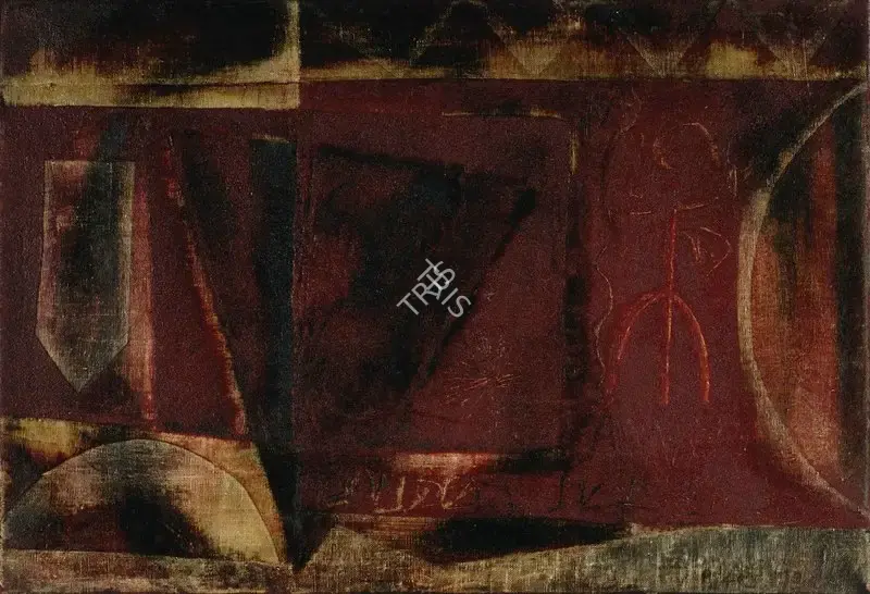 J. Swaminathan (Artist), The Sign On The Wall, 1965, Painting