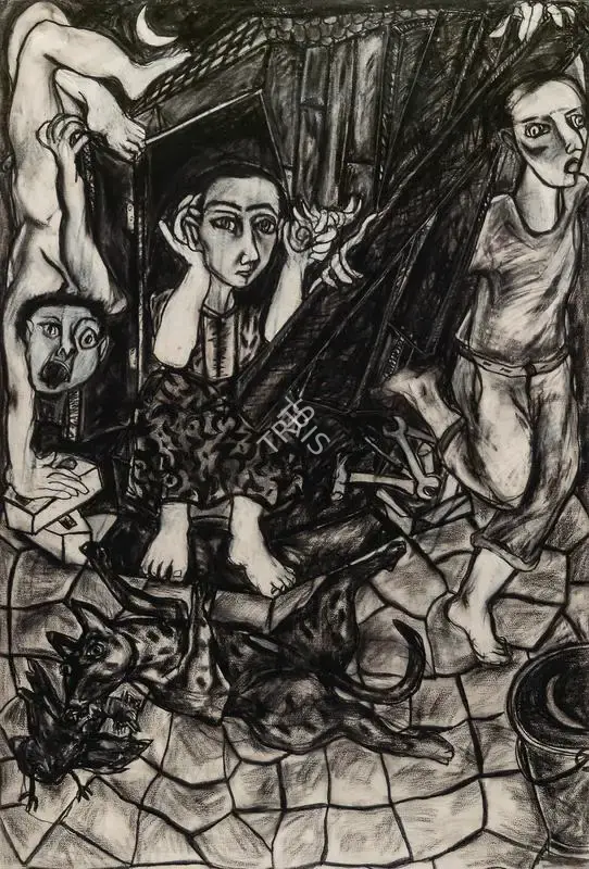 Rekha Rodwittiya (Artist), I'll Ask You Tomorrow What You've Learned Today, 1987, Painting