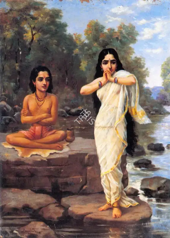 Raja Ravi Varma (Artist), Shuka and Rambha, Painting