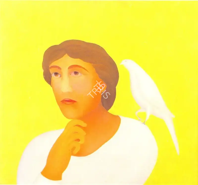 Manjit Bawa (Artist), Man with Bird on Shoulder, 1988, Painting