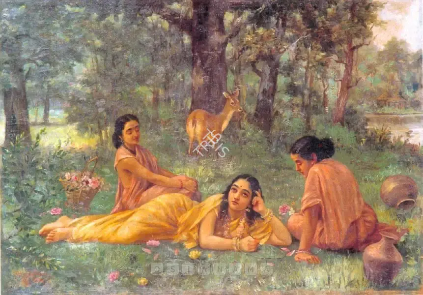Varma, Raja Ravi (Artist). Shakuntala Patralekhan, n.d. | Painting, Bow.Del/20.11.02, 2002 · Bowrings