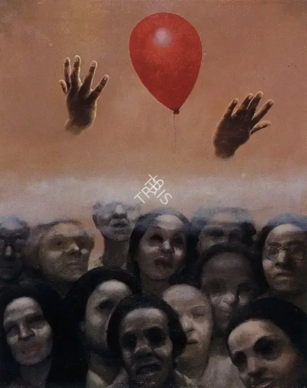 Bhattacharjee, Bikash (Artist). Red Balloon, n.d. | Painting, So.NeY/12.06.95