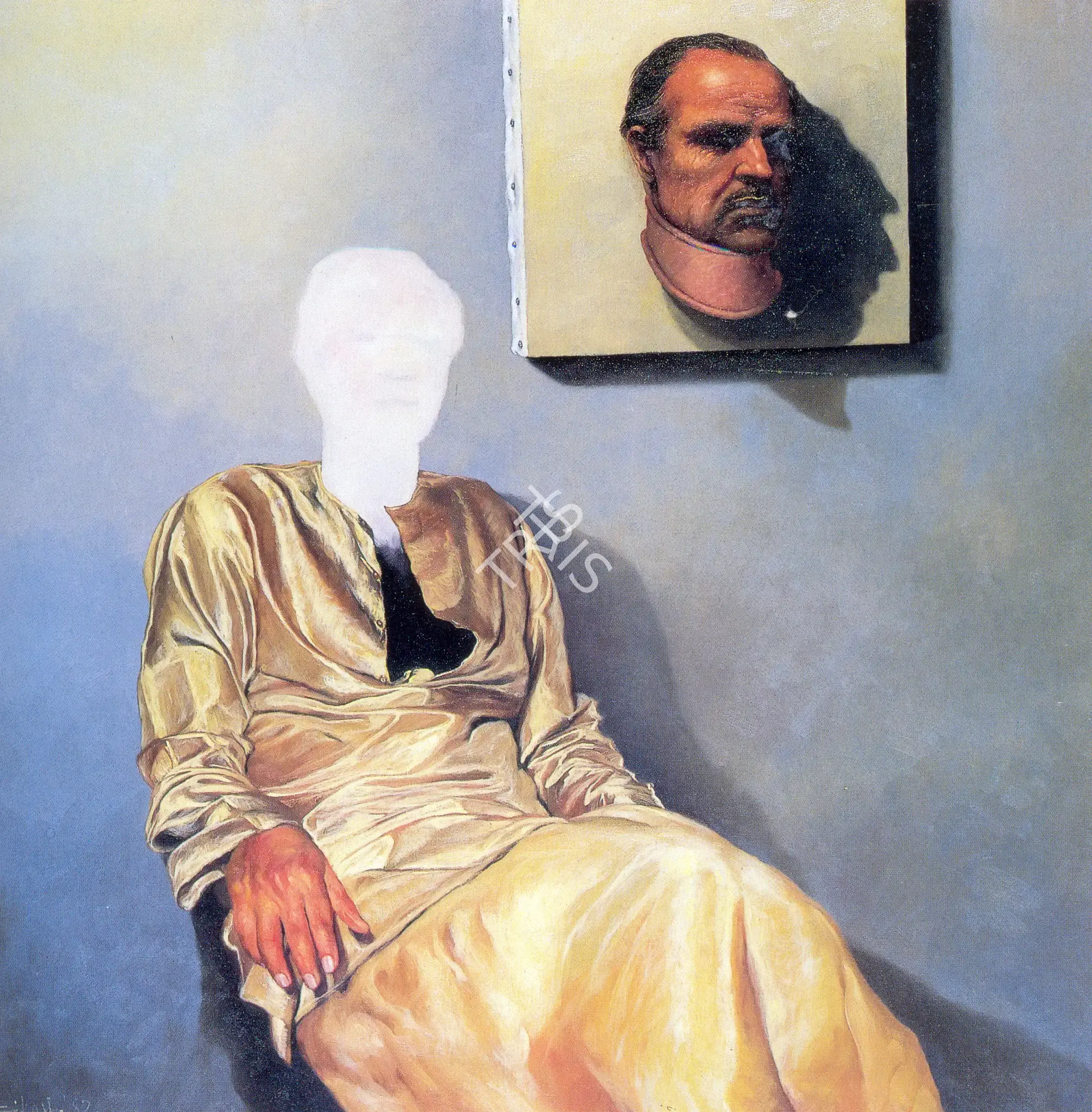 Bikash Bhattacharjee (Artist), Stiff Necked Hero, 1982, Painting