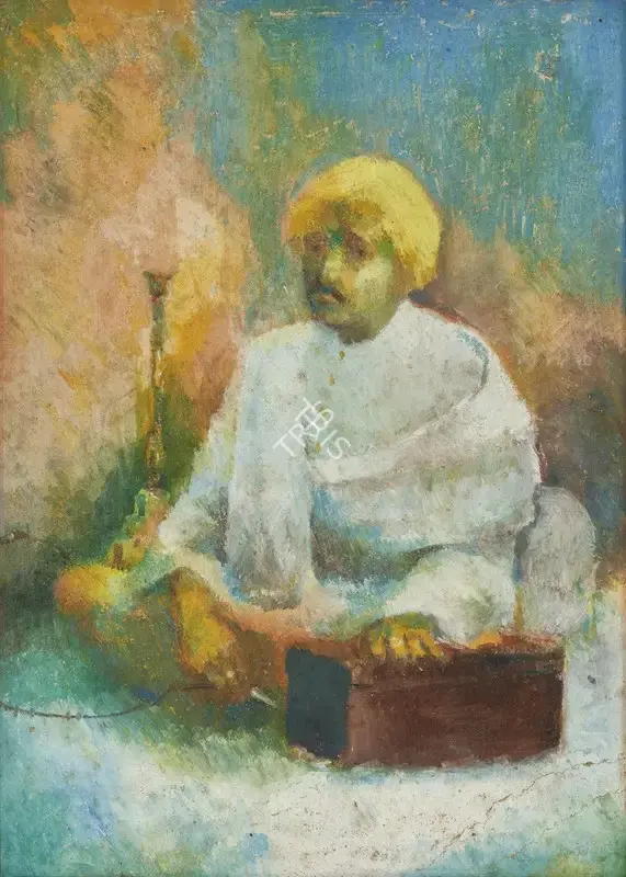 Ganesh Pyne (Artist), Money Lender, 1957, Painting