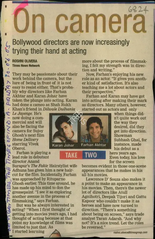 Roshni Olivera (Reporter), On Camera, 2005, Newspaper Clipping