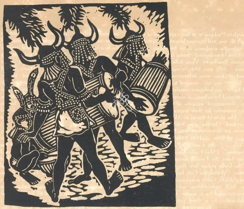 Chittaprosad (Artist), The Muriya Drummers, Graphic Art