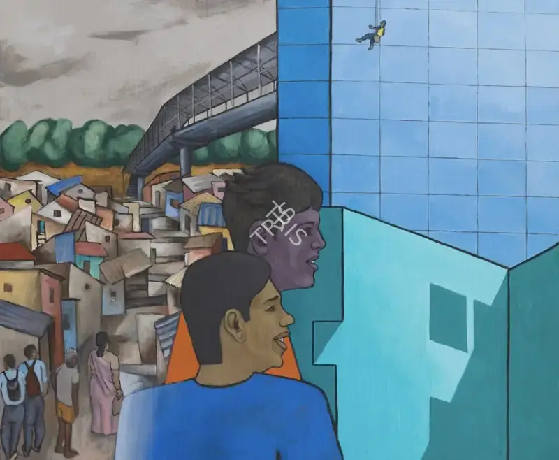Patwardhan, Sudhir (Artist). Brave New World, 2018 | Painting, Sa.Onl/14.03.24, 2024 · Saffronart