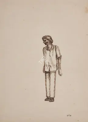 Sudhir Patwardhan (Artist), Man, 1978, Drawing