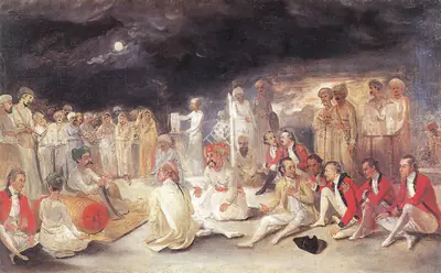 Johann Zoffany (Artist), Prince Jawan Bakht Receiving Warren Hastings at Lucknow, 1784, Painting