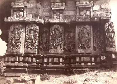 William Henry Pigou (Photographer), Hullabeed. The Great Temple. Sanctuary of the Southern Pavilion, 1855, Antiquarian Photograph