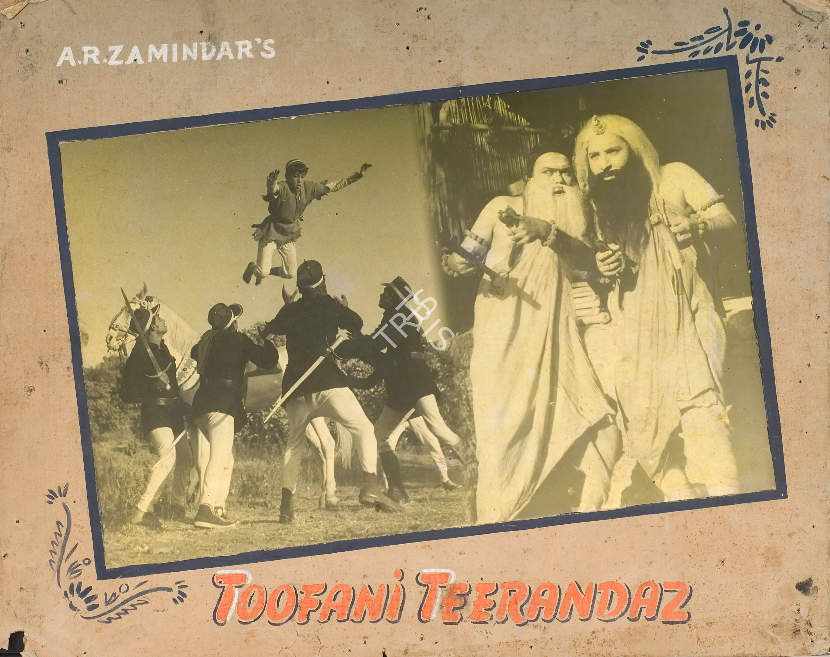 A.R. Zamindar (Producer), Toofani Teerandaz, 1959, Photographic Still Mounted on Lobby Card