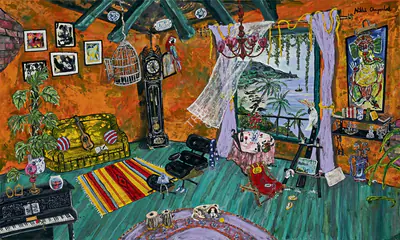 Nikhil Chaganlal (Artist), An Intimate Interior By The Sea, Painting