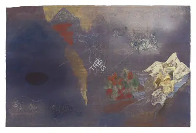Nilima Sheikh (Artist), Untitled (Mountains and Mythological Figures), 2002, Painting