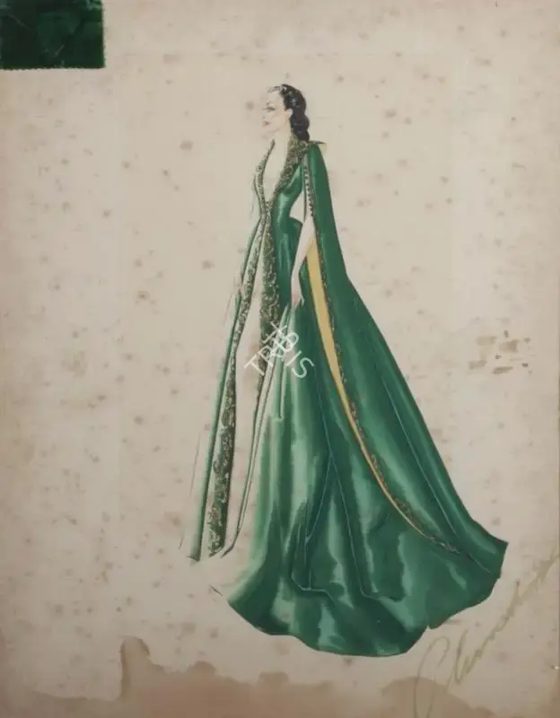 Walter Plunkett (Costume Designer), Gone With The Wind, 1939, Costume Sketch