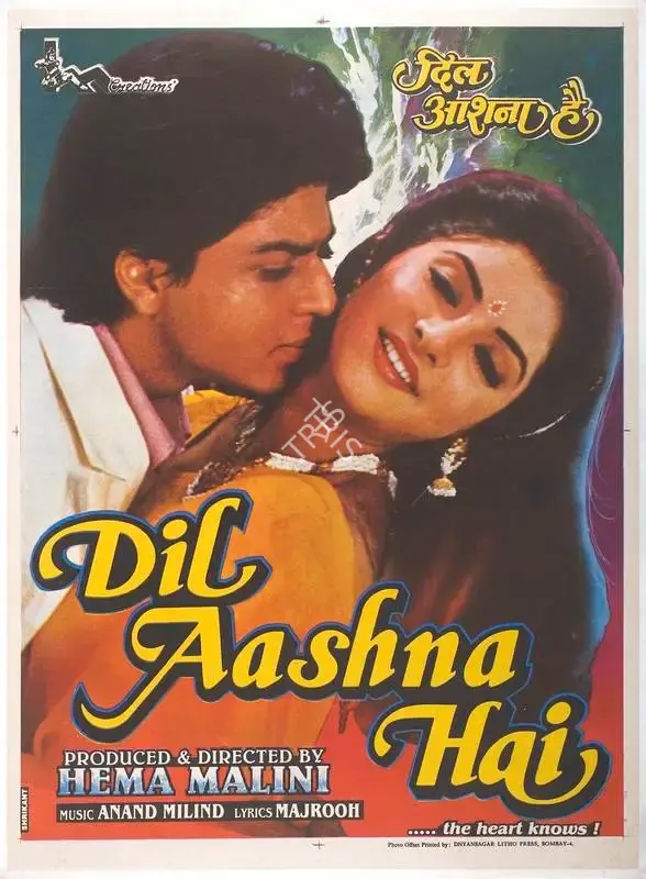 Hema Malini (Producer), Dil Aashna Hai, 1991, Full Sheet Poster