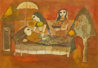 Badri Narayan (Artist), A Story for the Story Teller, 2002, Painting