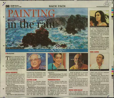 Reema Gehi (Reporter), Painting in the Rain, 2008, Newspaper Clipping