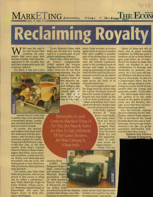 Nandini Sengupta (Reporter), Recliaming Royalty, 2005, Newspaper Clipping