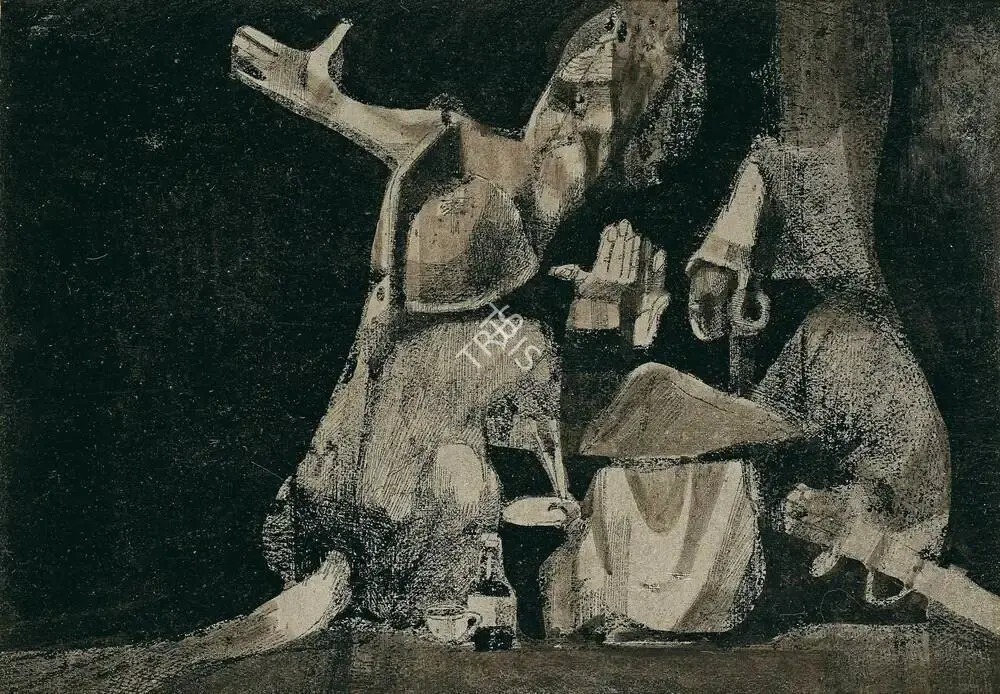 Ganesh Pyne (Artist), Untitled, 1950, Painting