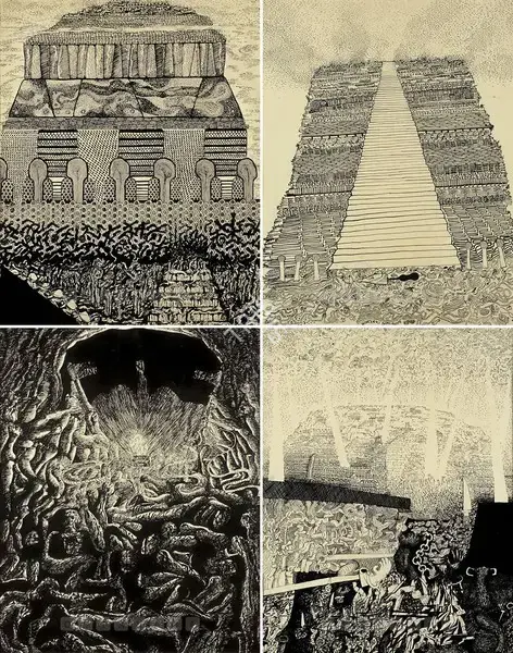 Sundaram, Vivan (Artist). Heights Of Machchhu Pichchhu Series, 1972 | Drawing, Os.Mum/05.12.02, 2002 · Osian's