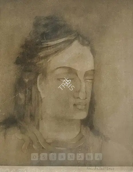 Nandalal Bose (Artist), Head Of Shiva, 1948, Graphic Art