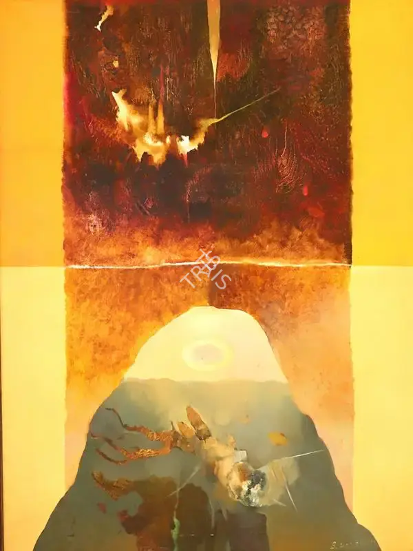 Dasgupta, Bimal (Artist). Untitled (Landscape), 1989 | Painting, Pr.Onl/02.10.23, 2023 · Prinseps