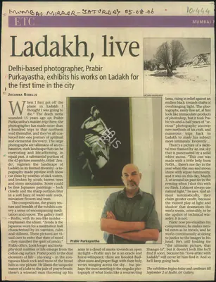 Joeanna Rebello (Reporter), Ladakh, live, 2006, Newspaper Clipping