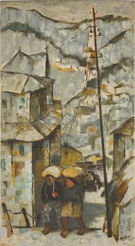 Hebbar, K.K. (Artist). Landscape in Winter, 1962 | Painting, So.NeY/20.03.23, 2023 · Sotheby's