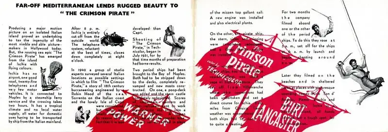 Robert Siodmak (Director), Crimson Pirate, 1952, Handbill