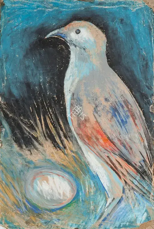 Gopal Ghose (Artist), The Bird, 1951, Drawing