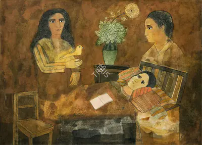 Badri Narayan (Artist), The Dream, 1990, Painting