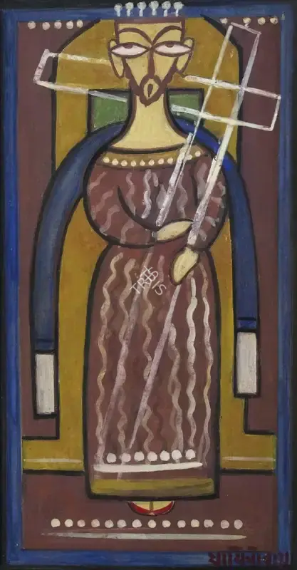 Jamini Roy (Artist), Untitled (Christ), 1930, Painting