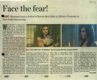 Anuj Kumar (Writer), Face the Fear, 2012, Newspaper Clipping