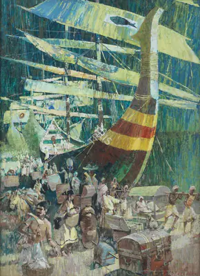 J. Wilkins (Artist), Untitled (Scene), Painting