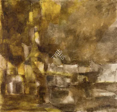 Padamsee, Akbar (Artist). Paysage, 1961 | Painting, Sa.Del/16.09.23, 2023 · Saffronart