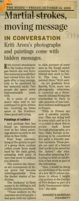Sangeeta Barooah Pisharoty (Reporter), Martial Strokes, Moving Message, 2005, Newspaper Clipping