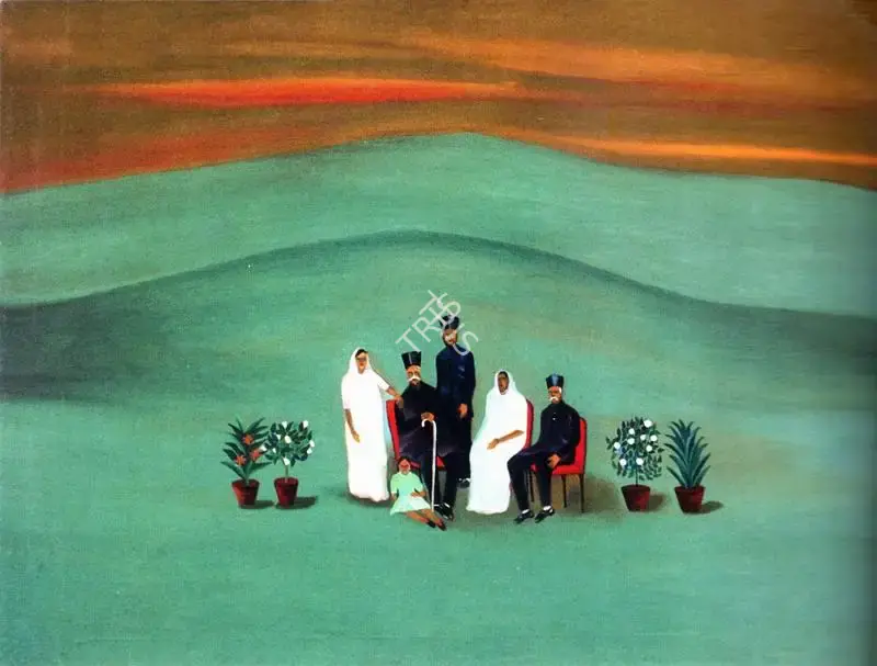 Bhupen P. Khakhar (Artist), Parsi Family, 1968, Painting