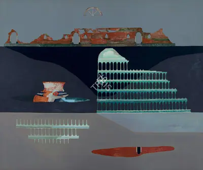 Prabhakar Barwe (Artist), Mythical Reality, 1981, Painting