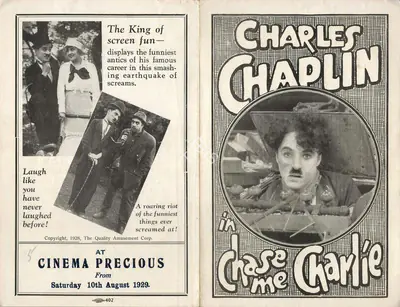 Charlie Chaplin (Director), Chase Me Charlie, 1929, Handbill