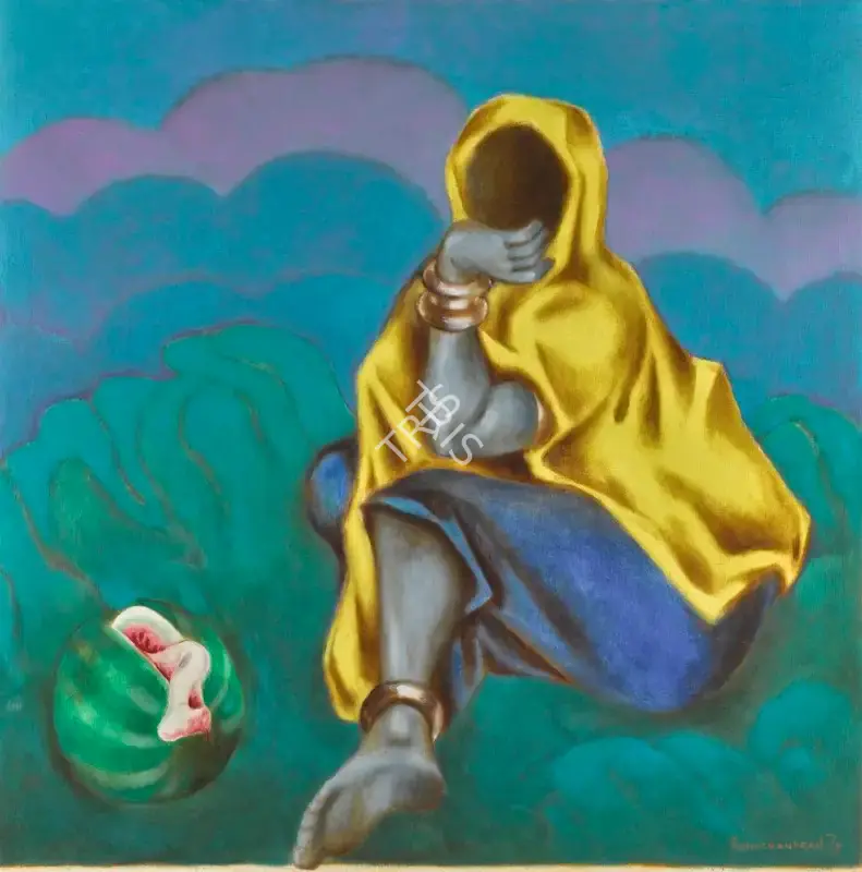 A. Ramachandran (Artist), Untitled (Woman with Watermelon), 1978, Painting
