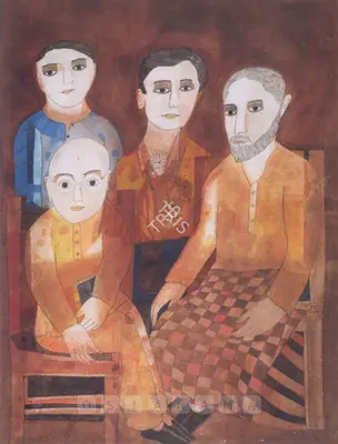 Badri Narayan (Artist), The Brothers, 1991, Painting