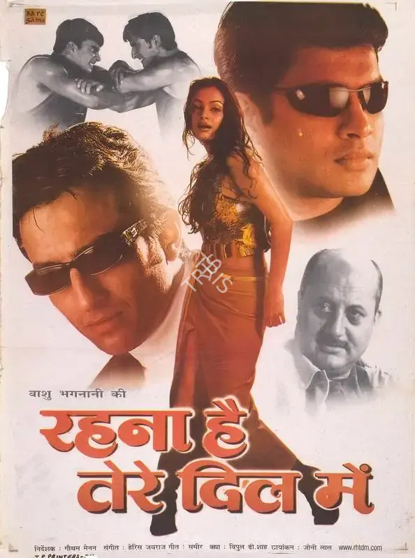 Vashu Bhagnani (Producer), Rehnaa Hai Terre Dil Mein, 2001, Full Sheet Poster