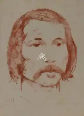 Somnath Hore (Artist), Untitled (Portrait), 1975, Painting