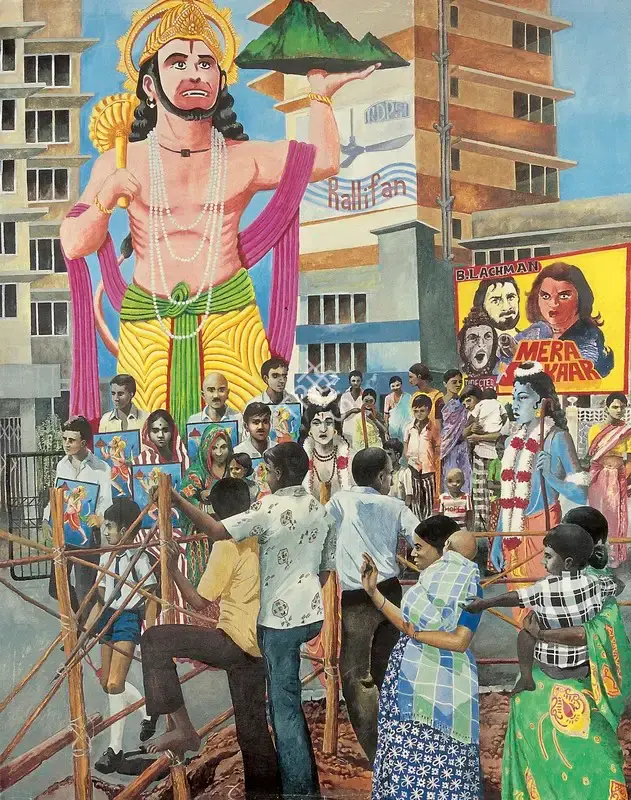 Srilekha Sikander (Artist), Hanuman, 1989, Painting