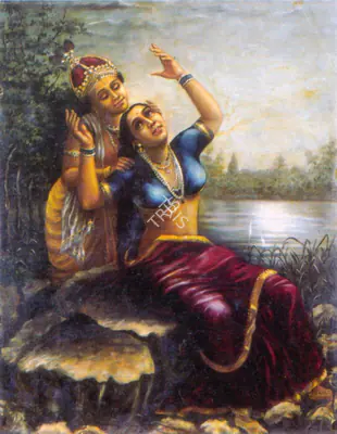R. Regunatha Naidu (Artist), Radha and Madhava, 1893, Painting