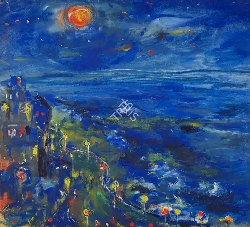 Nikhil Biswas (Artist), Untitled (River Bank), 1955, Painting