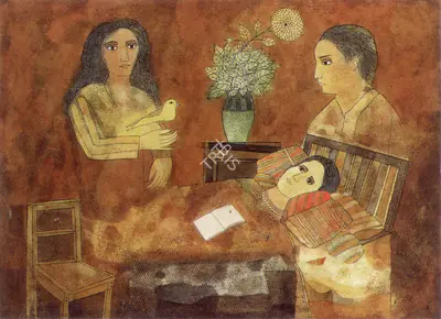 Badri Narayan (Artist), The Dream, 1990, Painting