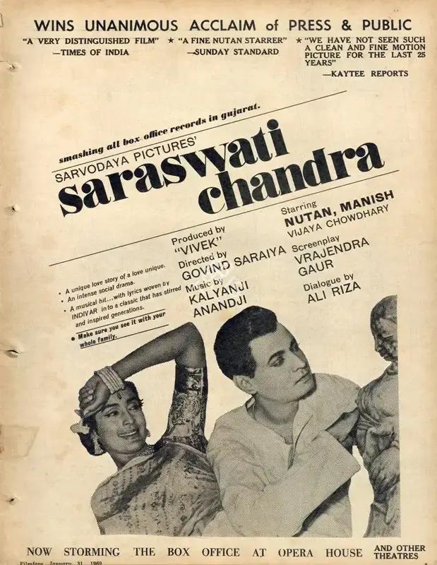 Vivek (Producer), Saraswati Chandra, 1968, Advertisement