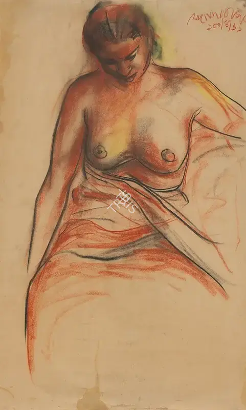 Jogen Chowdhury (Artist), Untitled, 1961, Drawing