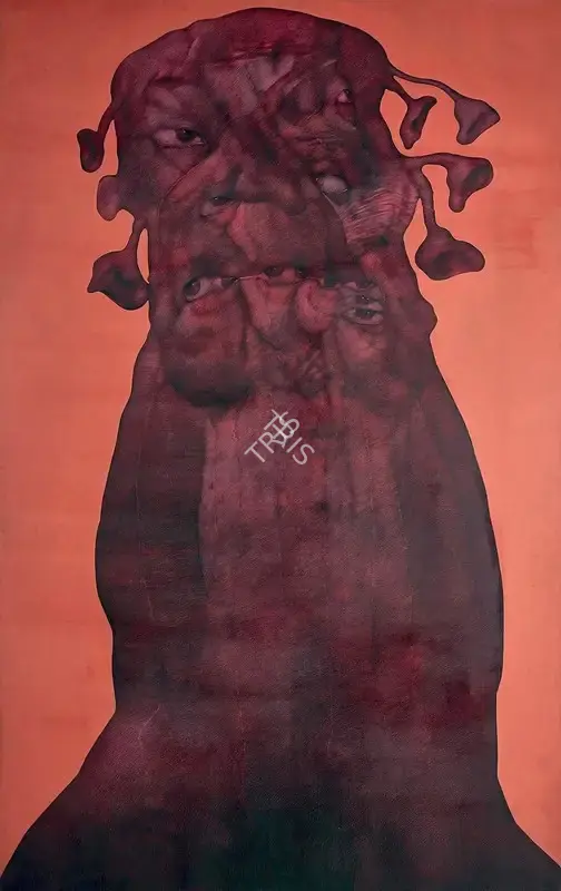 Rahul Chowdhury (Artist), Burning Desire - Sound Illusion - 7, 2008, Painting